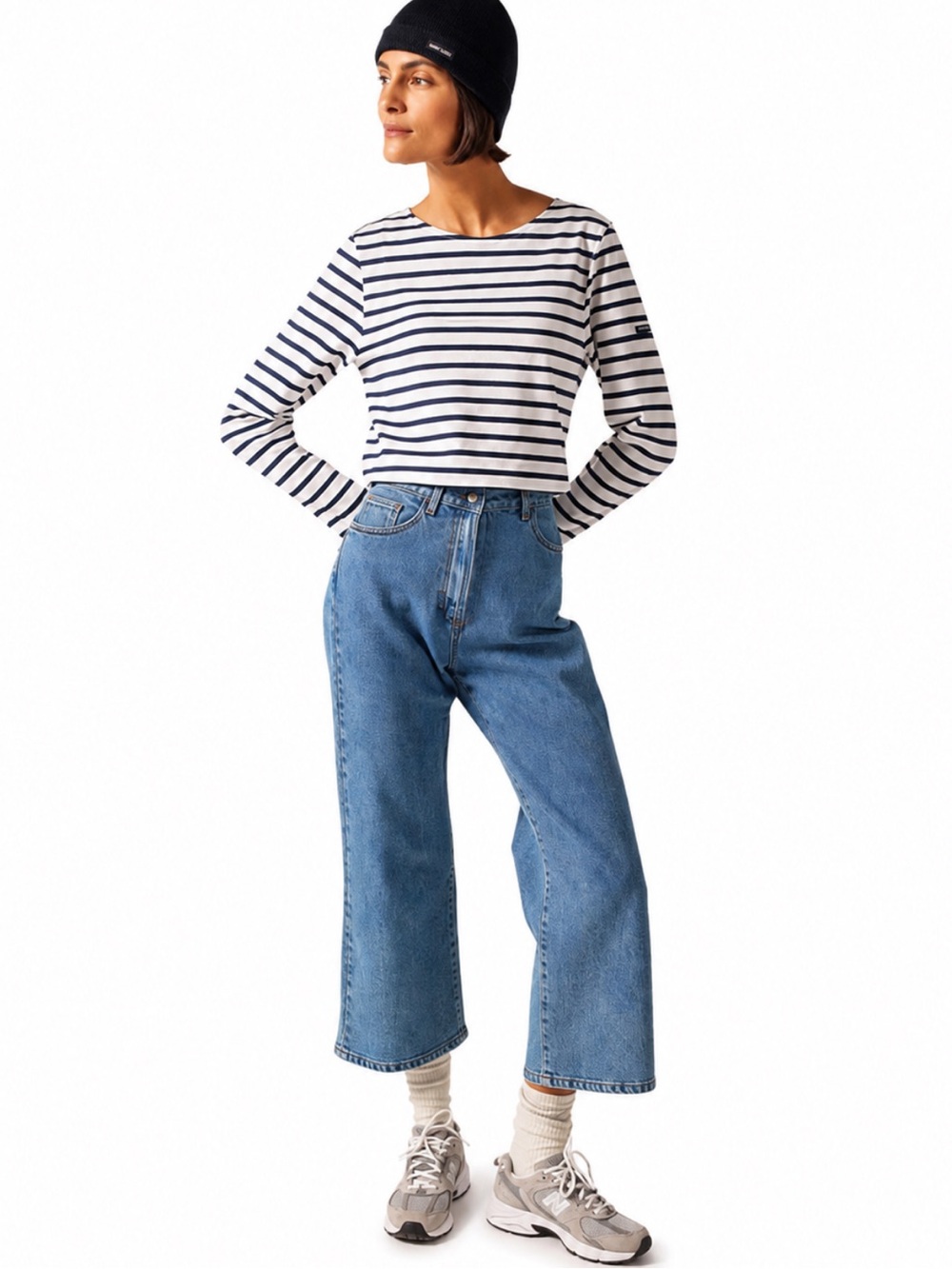NWT! Saint James Minquiers Modern Breton Stripe Shirt Navy/White Large - Picture 2 of 10